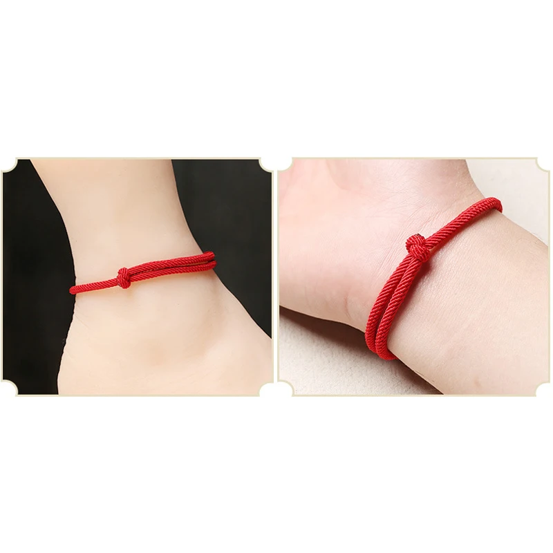 

Lucky Red Rope Bracelet Women Men Handmade Woven String Bracelet Couple Jewelry