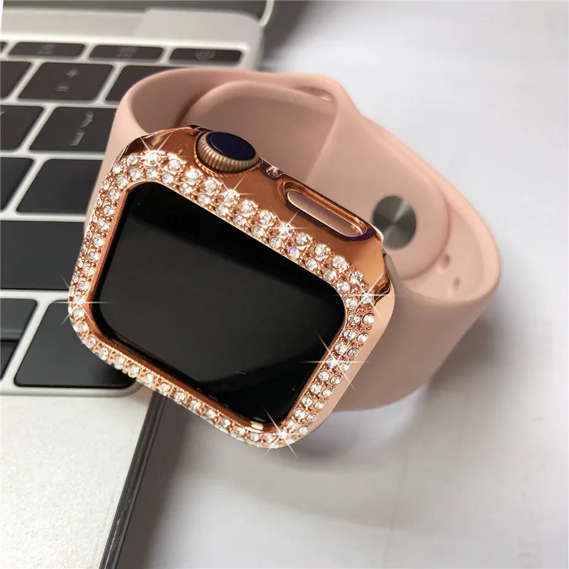 Чехол для Apple watch 5 4 44 мм 40 мм 42 мм 38 мм чехол для Apple watch бампер двойной Алмазный защитный чехол iWatch 3 2 1 аксессуары 40