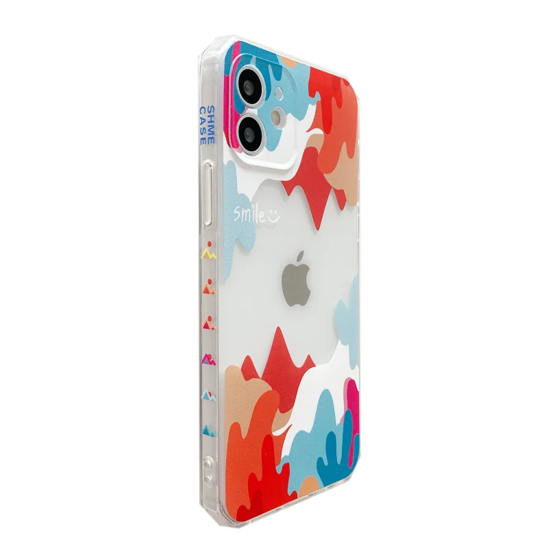 

Color graffiti is suitable for iPhone 12 Pro Max 12 MiNi 11 Transparent Soft Phone Case XS XR 7 8 Plus SE 2020 Fashion Cover