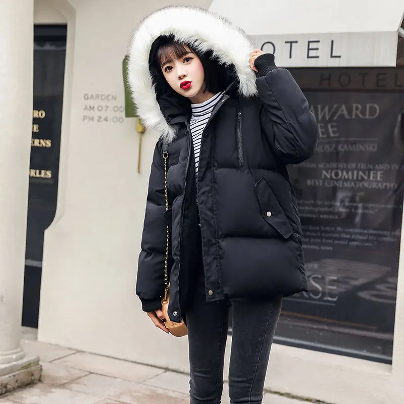 

New short cotton-padded jacket cotton-padded jacket women's korean style loose student winter bread clothes women's hooded coat