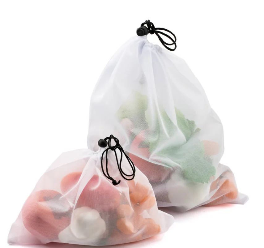 

1Pc Storage Bag In The Kitchen Reusable Fruit Vegetable Bags Net Bag Washable Mesh Bags Kitchen Storage Bags Toys Sundries