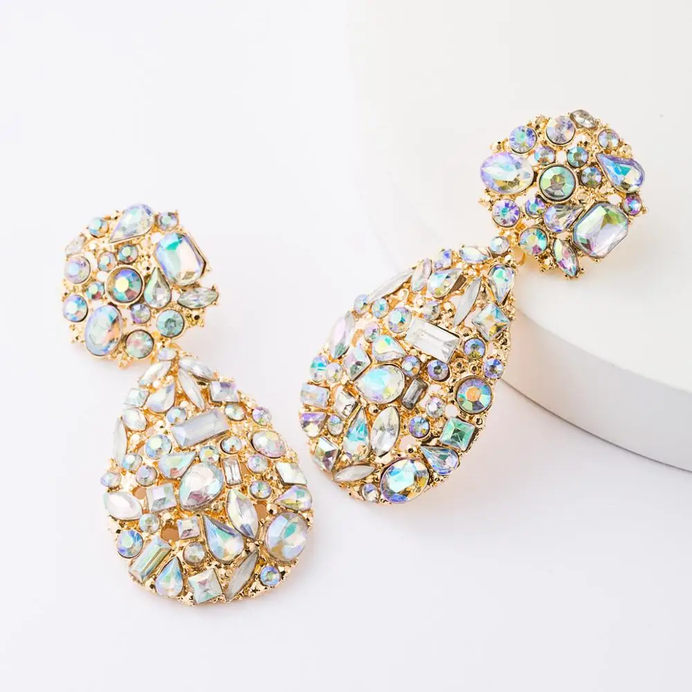 Женские Висячие серьги ZA с кристаллами ручной работы геометрические стразы