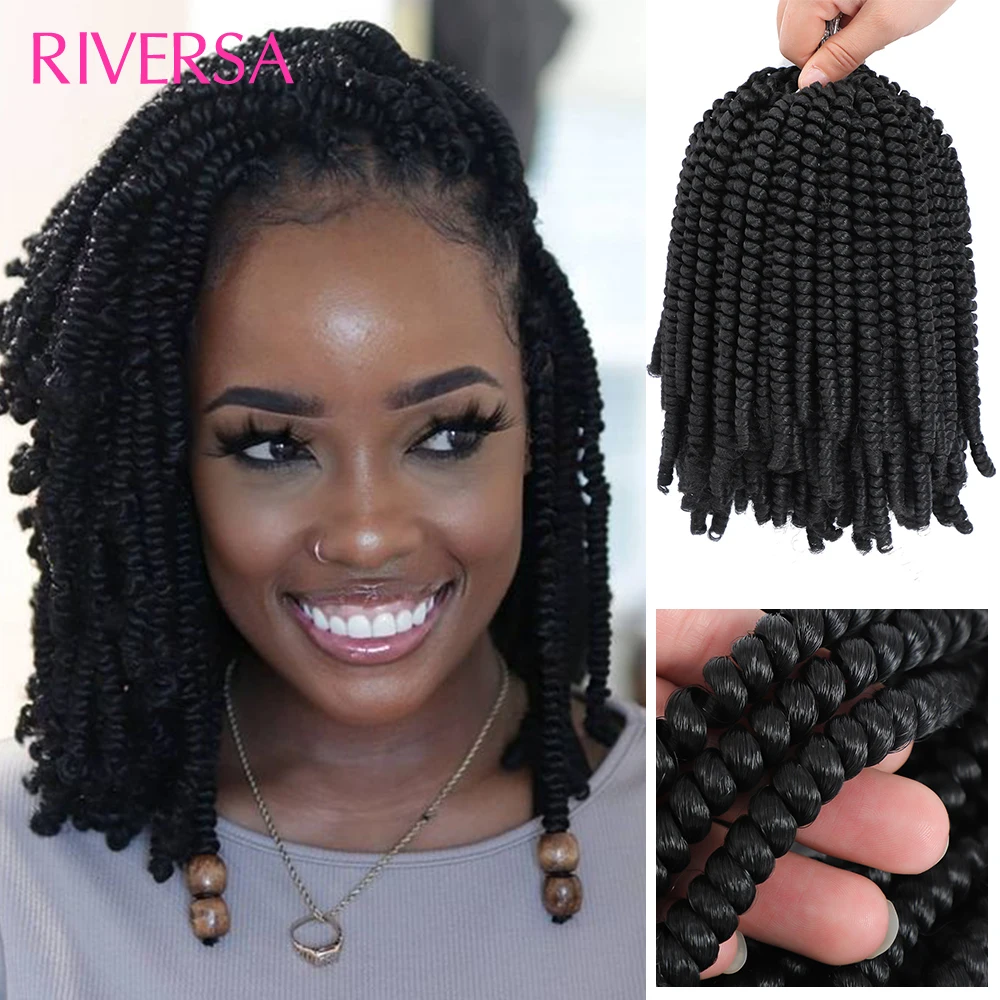 6 упаковок Весна Твист волосы плетение косички чёрный т пурпурный мятный