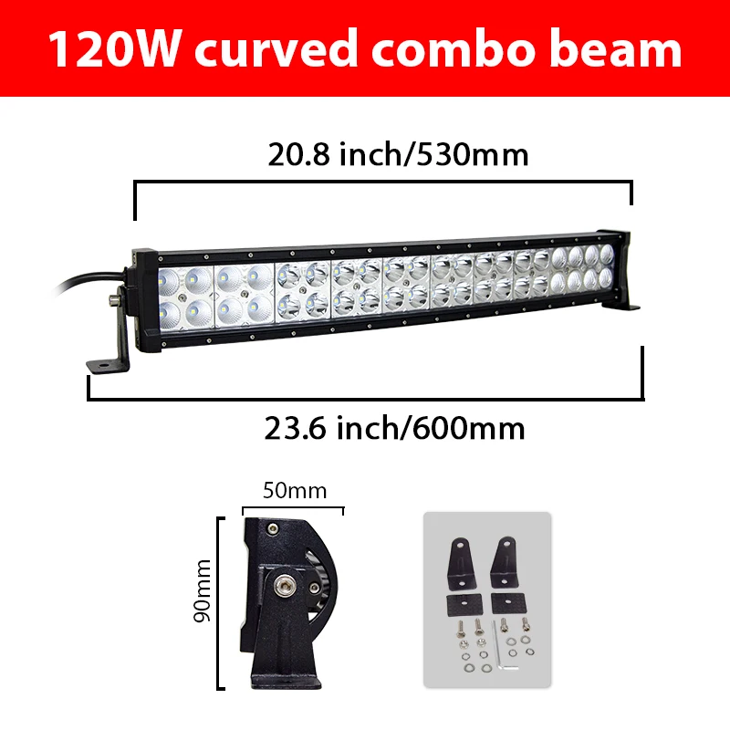22 &quotв изогнутый СВЕТОДИОДНЫЙ светильник 120 Вт комбинированный луч тонкий для SUV