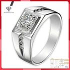 Оригинальный Классический 100% 925 серебро кольцо на годовщину свадьбы D Цвет VVS1 качество 1CT человек Муассанит c логотипом отличный подарок