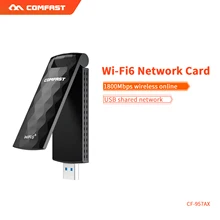 WiFi 6 USB wireless adapter 1800Mbps USB network card 802.11ax Support OFDMA WiFi 6 USB 3.0 WIFI adapter launching/receiving