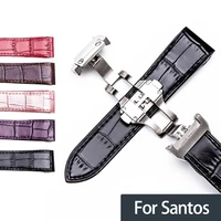 cowhide watch bands 20mm 23mm genuine leather suitable for cartier santos 100 watch strap belt pink watchbands watch accessories