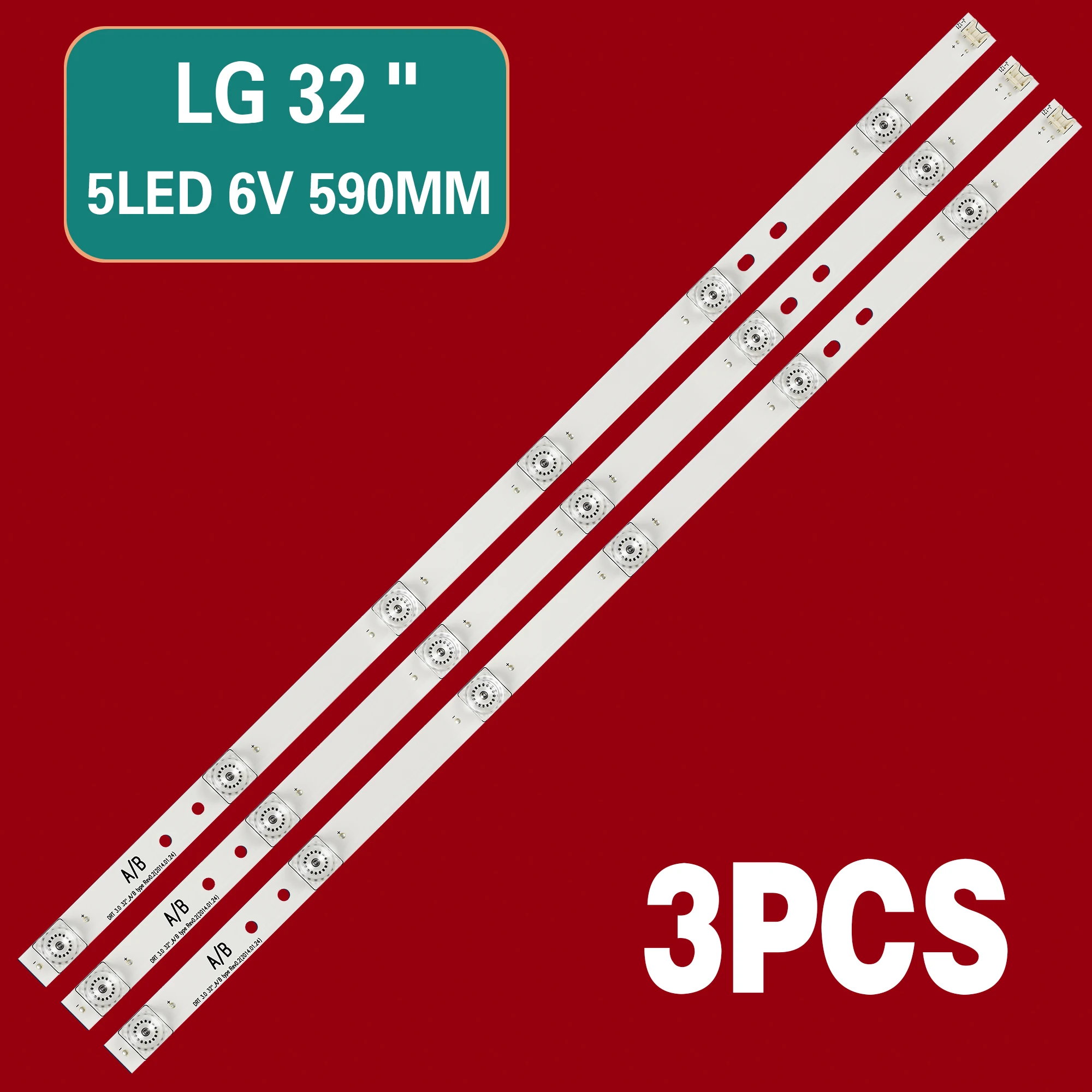 

Faixa de luz led para retroiluminação de monitor lg, 32lb563d, 32lb5820, 32lf630v, 6916l-1981a, 6916l-2406a, 2407a