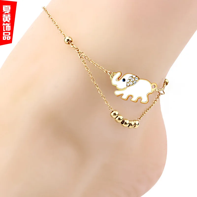 

Modyle Anklets Foot Accessorie Elephant Pendant Summer Beach Barefoot Sandals Bracelet Anklet on the Leg Female Gifts for Women