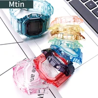 color resin strap case mens pin buckle watch accessories for casio g shock dw5600 5000 5030 5025 outdoor sports wristband ladie