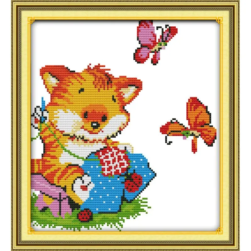 Вышивка крестом Joy Sunday Kitty вышивка бабочками и животными 11 14CT сделай сам набор для