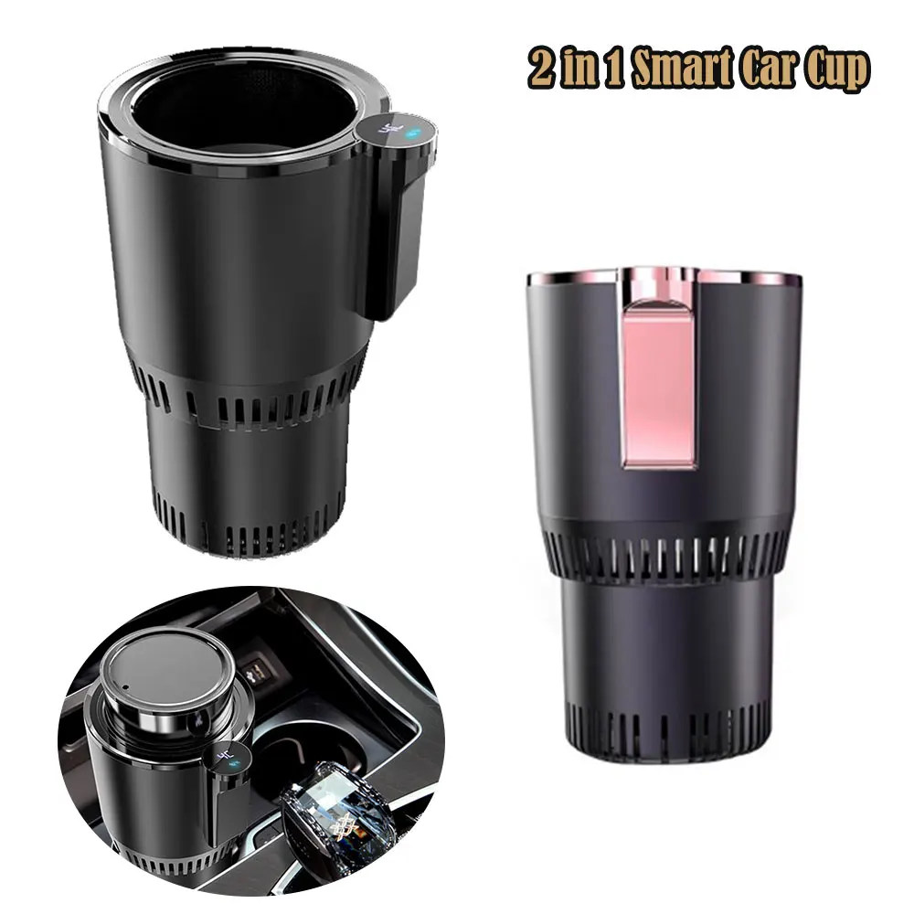 

Auto Cooling Heating Cup Mug Holder 2-in-1 Smart Car Cup Cooler Warmer LED Temperature Display for Commuter Road Tripper