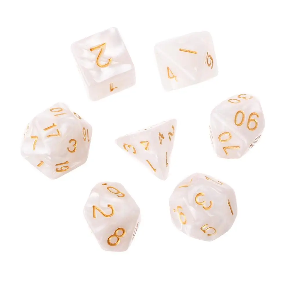BG 7 шт. многогранные кости золотые цифры для Дракона Pathfinder D20 D12 2xD10 D8 D6 D4 - Цвет: BG