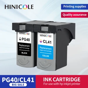 hinicole 2pcs pg 40 cl 41 pg40 cl41 ink cartridge for canon pixma mp140 mp150 mp160 mp180 mp190 mp210 mp220 mp450 mp470 printer free global shipping