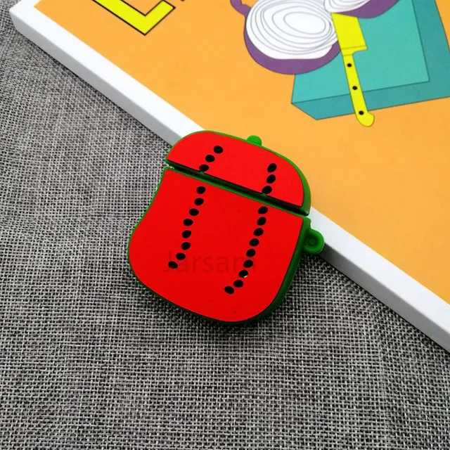 watermelon Чехол s для Apple AirPods 2, мягкий мультяшный беспроводной чехол для наушников Air Pods, чехол для зарядки Airpods, силиконовый чехол - Цвет: watermelon