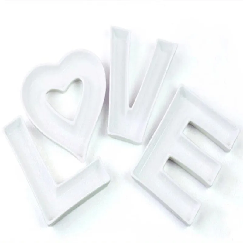 Тарелки с буквами керамическая тарелка поднос для конфет и закусок креативный