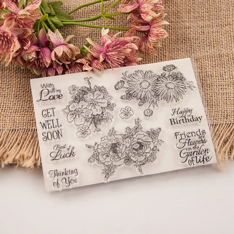 

flower Clear Stamp Or stamp for DIY Scrapbooking/Card Making/Kids Fun Decoration Supplies A670