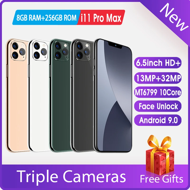 Tel&eacute;fono Inteligente I11 Pro Max versi&oacute;n Global, 6,5 pulgadas, Dual SIM, 12GB, 512GB, 4800MAH, Android 9,0, GPS, Wifi, desbloqueo facial-4