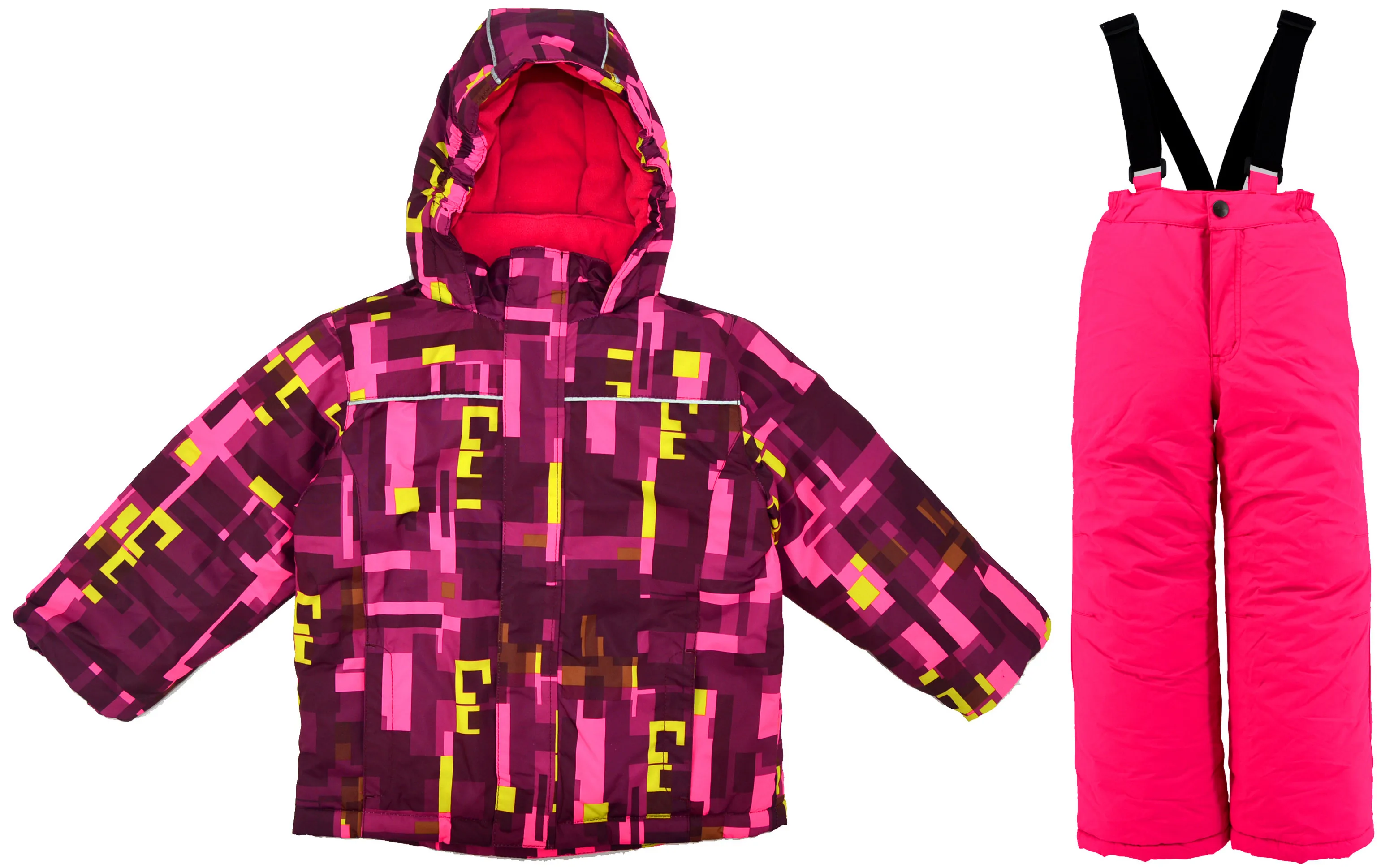 Boys and girls thick winter cold windproof ski two-piece children's jacket warm clothes rain velvet su |