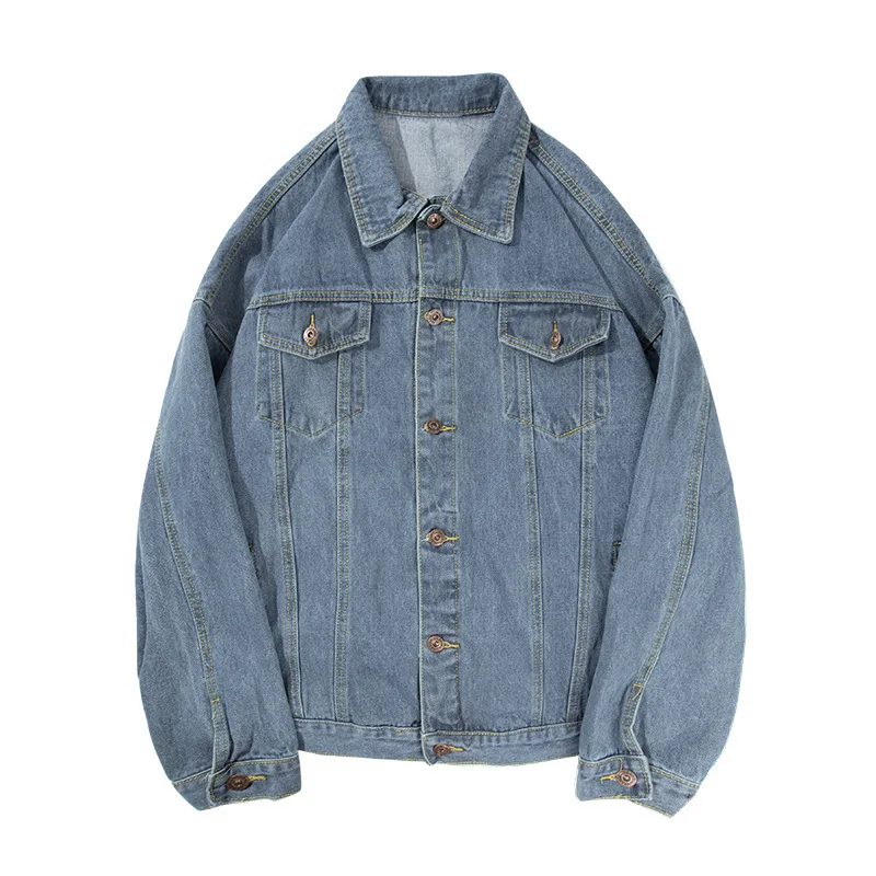 

Autumn Retro Hong Kong Style Denim Jacket Men's Fashionable Loose All-Match Boys Jacket Washed Trendy Ins Handsome Top