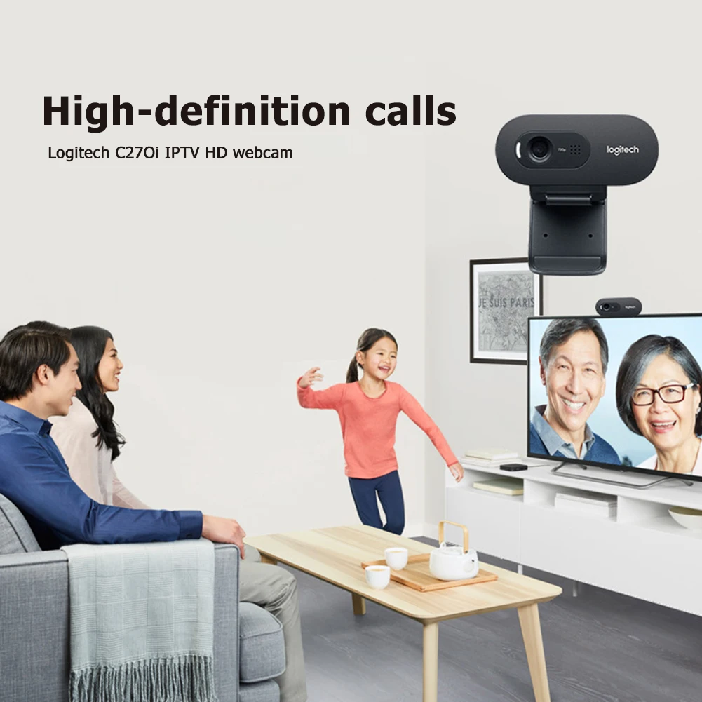720P HD iPTV Webcam Computer USB Web Camera Built-in Microphone Household Computer Safety Parts for Logitech C270i
720P HD iPTV Webcam Computer USB Web Camera Built-in Microphone Household Computer Safety Parts for Logitech C270i