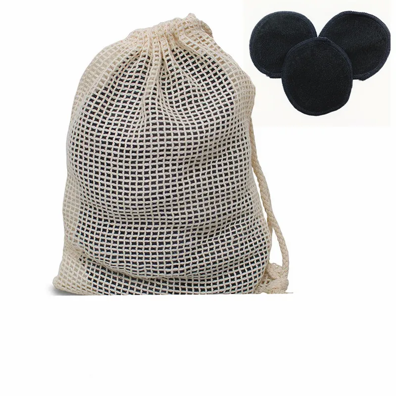 bamboo charcoal Органическая чистка лица Моющийся хлопок для снятия лака для ногтей круглый бамбуковый бархатный хлопчатобумажный тканевый коврик многоразовые подушечки для снятия макияжа - Цвет: bamboo charcoal