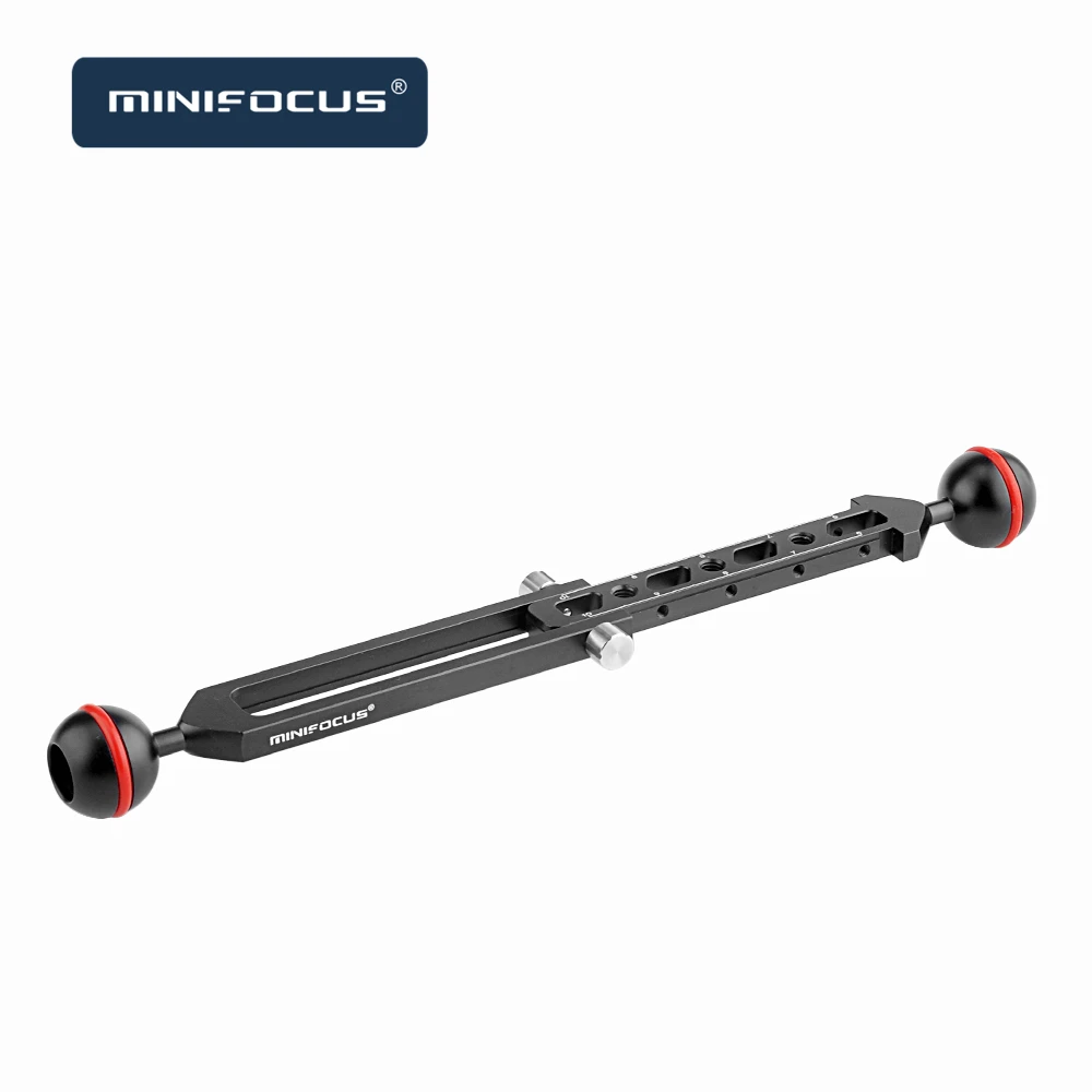 

Adjustable Telescopic Double 1" Ball Arm for Connecting Strobe/Video Light arm to Underwater Housing Diving Camera Tray Handle