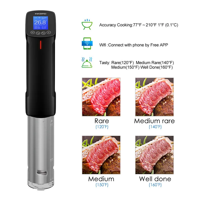 inkbird eu plug vacuum sous vide cooker immersion circulator accurate cooking wi fi control 1000w heater accurate temperature free global shipping