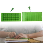 Грифель Брайля портативный, зеленый, со стилусом, 4 линии, 28 ячеек