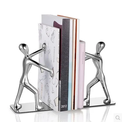 

1 set of 2021 European-style creative stainless steel humanoid bookends, study desks, desktop books, bookends, ornaments