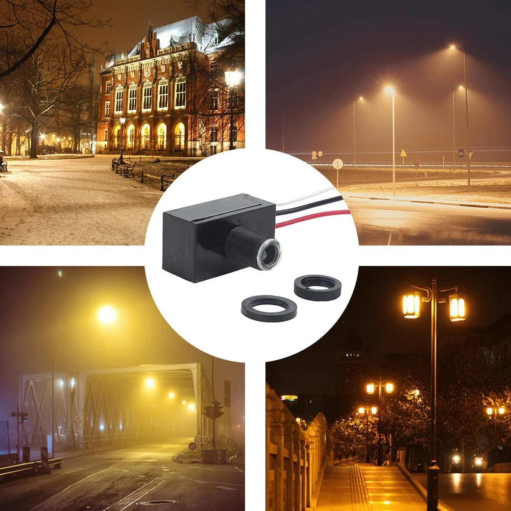 

2PCS Outdoor Hard-Wired Post Eye Light Control Electric Resistor Photocell Light Sensor, Dusk to Dawn Sensor LED HID CFL JL-103A