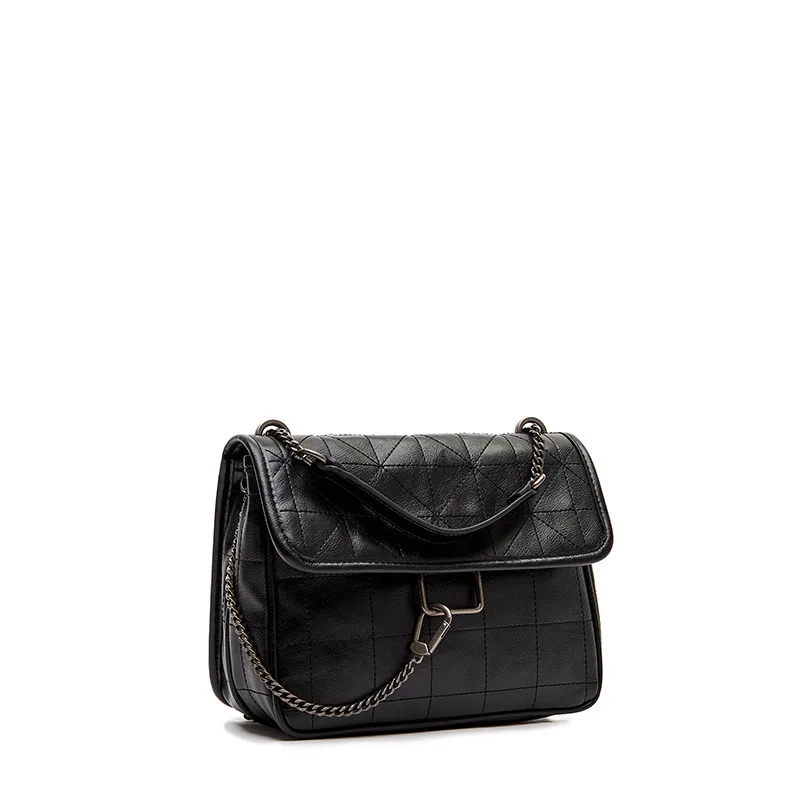 

New Rhombus Black Shoulder Bag Chain Luxury Designer Purses and Handbags for Woman 2021 PU Leather Branded Messenger Bag