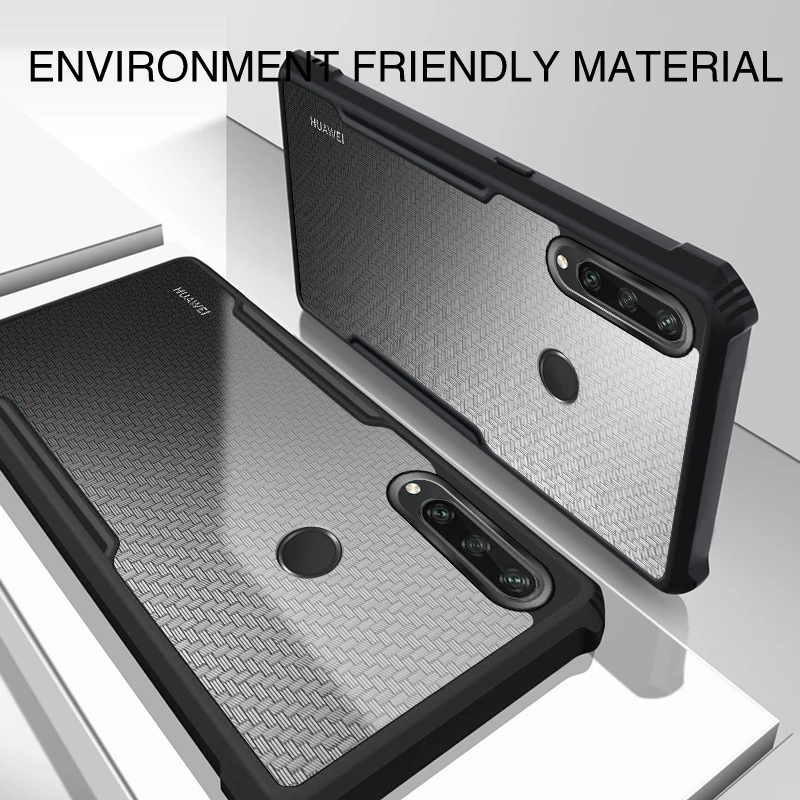 

Rzants For Huawei Y6p Case Hard Clear Transparent Cover Anti Drop Protection Phone Casing Transparent Back Soft TPU Frame Bumper