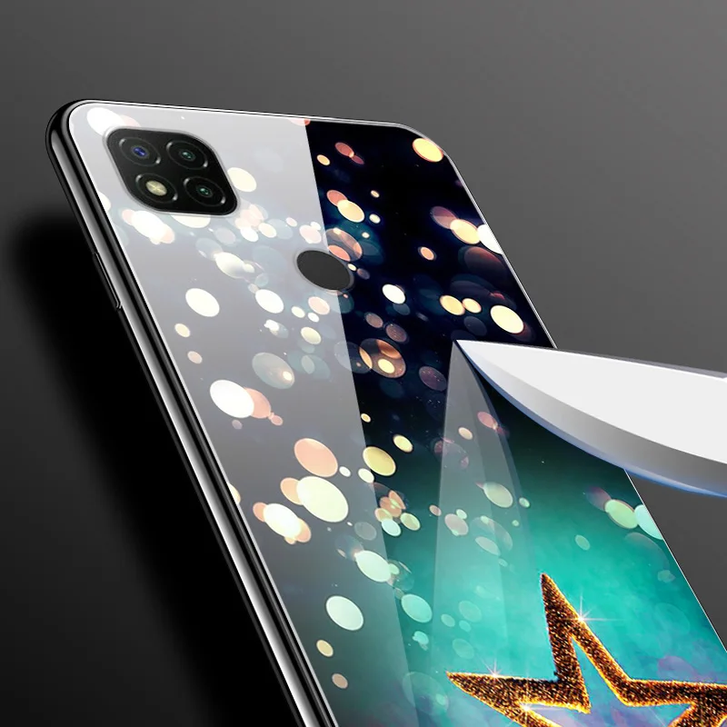 Luxury Cover Case for Xiaomi Redmi 9C Tempered Glass Cover for Xiaomi Redmi 9C NFC Case TPU Bumper on Redmi9C 9 C Funda 6.53''