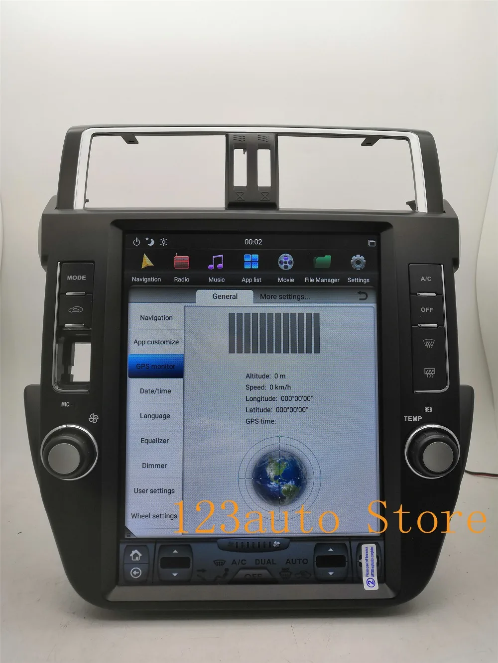 12,1 дюймов вертикальный Tesla стиль Android 8,1 Авто DVD gps PX6 ips для TOYOTA Land Cruiser Prado 150 радио