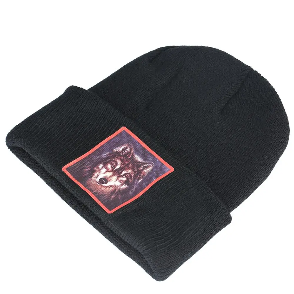 Beanies Wolf Мужская зимняя шапка женская тонкая с манжетами безрукавка Skullies детская