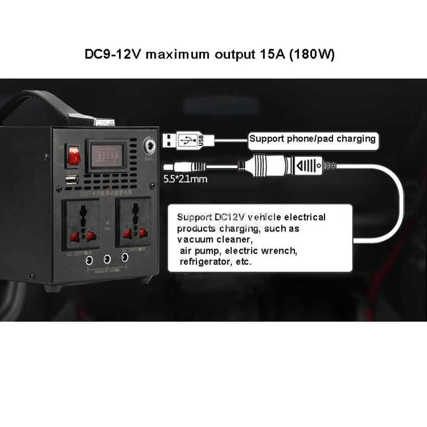 Источник питания для хранения энергии 500 мА/мА выход Вт переменного тока внешний