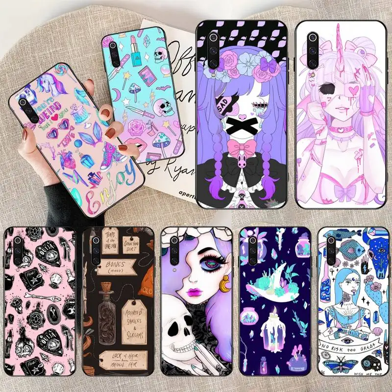 Мягкий чехол для телефона CUTEWANAN Girly Pastel Witch Goth Xiaomi Mi 10 Pro lite Mi9 9SE 8SE Pocophone F1 9T