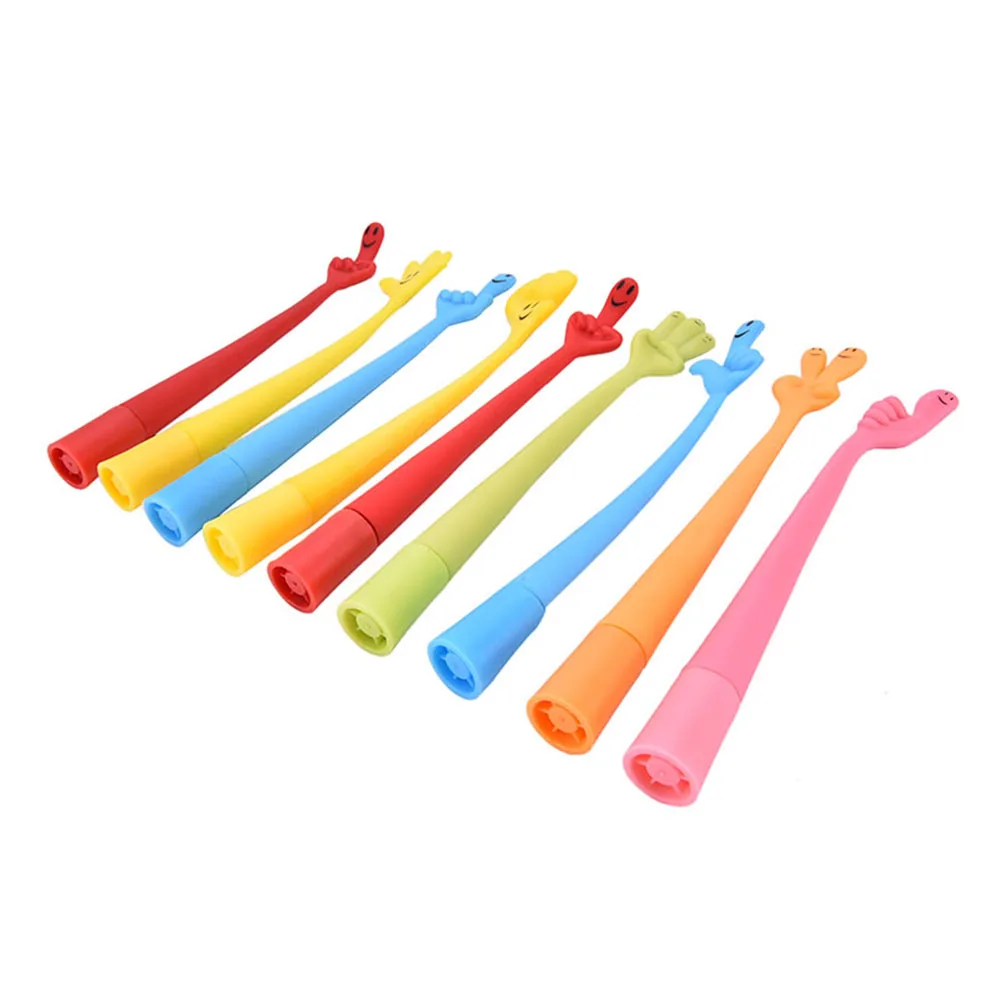 

0.5mm Random 1PC Office & School Stationery Wholesale Bend Finger Pen Kawaii Fingers Modelling Ballpoint Pen ZMONH