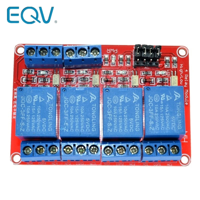24V 4 Channel Relay Module with Optocoupler Isolation Supports High and Low Trigger voltage 5V 9 12V | Электронные компоненты и