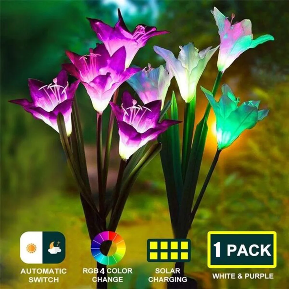 Наружные солнечные садовые фонари 2 упаковки/3 упаковки огни с 12 цветами