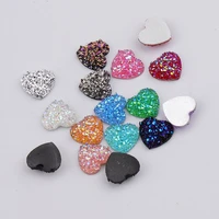 50pcs shiny crystal heart nail 12mm rhinestones flatback non hotflix 3d glitter sequins for diy manicure decor gem charms