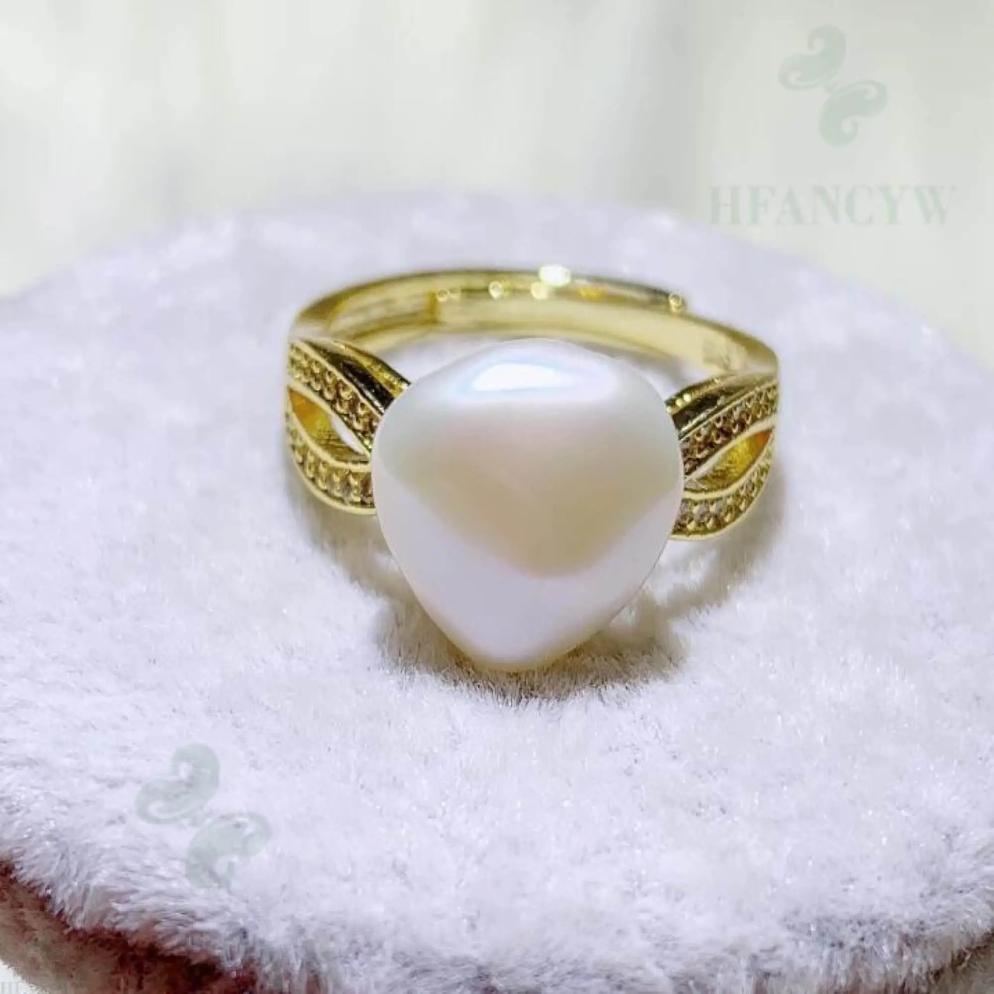 11 12 мм белый барочный жемчуг открытое регулируемое циркониевое кольцо Роскошный