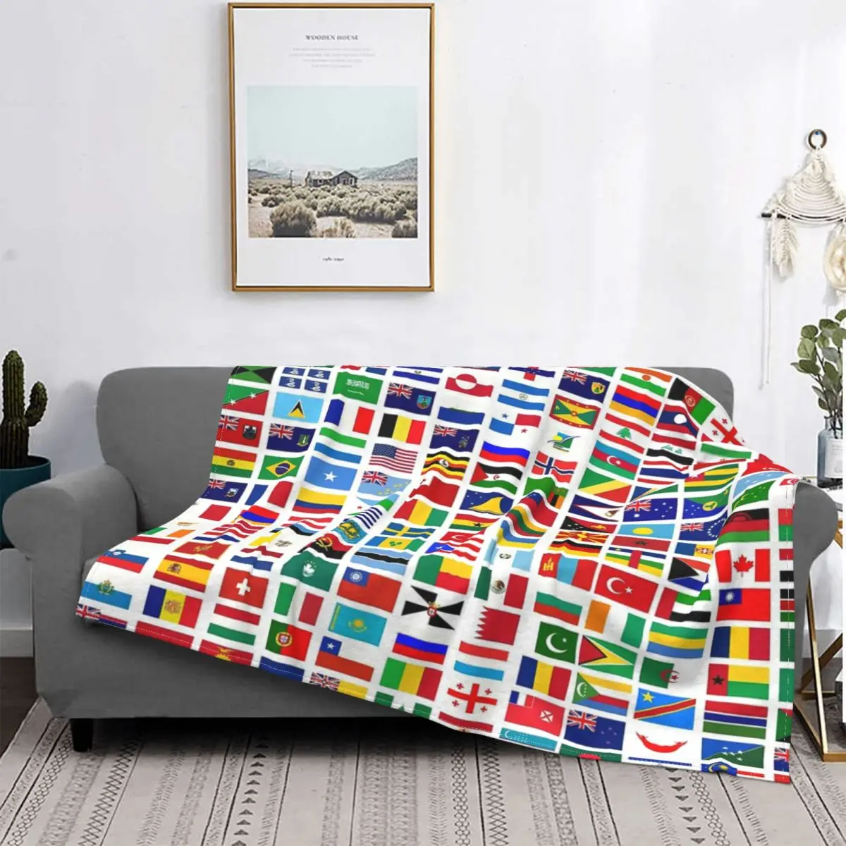 

Manta de Banderas del mundo, colcha a cuadros para cama, sofá, manta con capucha, colcha, 220x240