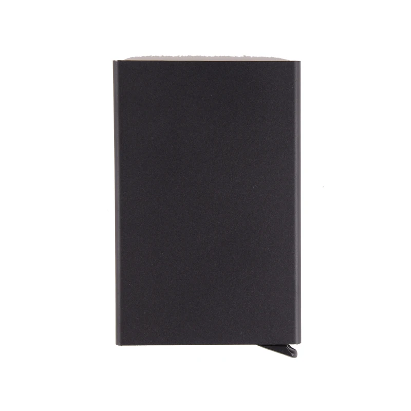 Gemeer Aluminum Wallet With Elasticity Back Pouch ID Credit Card Holder RFID Mini Slim Wallet Automatic Pop up Credit Card Case - Цвет: Black A
