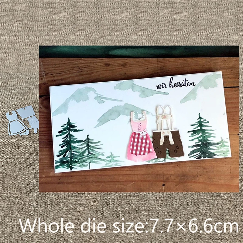 Новый дизайн металлическая высечка платье нагрудник комплект одежды украшение