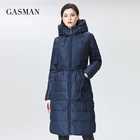 Куртка женская зимняя GASMAN 2021, длинная, с поясом, с капюшоном, теплая, 17128