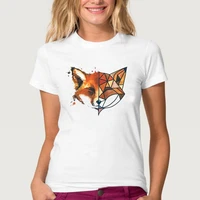 women tshirts fox paint cute fashion summer tee ladies clothes tshirt casual printed woman female t shirt short sleeve t top
