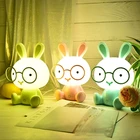 USB Мультяшные очки для ношения милый кролик украшение ночсветильник настольная лампа