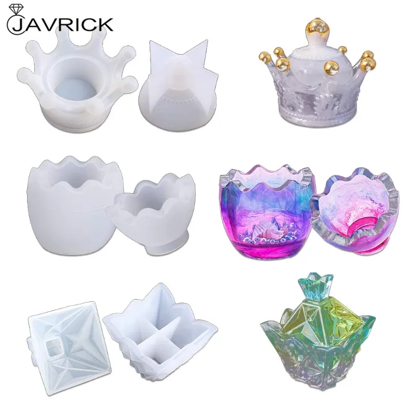 

3 шт. формы для эпоксидной смолы корона яйцо Пирамида коробка для хранения формы силиконовые формы литье формы для DIY коробка ювелирных изде...